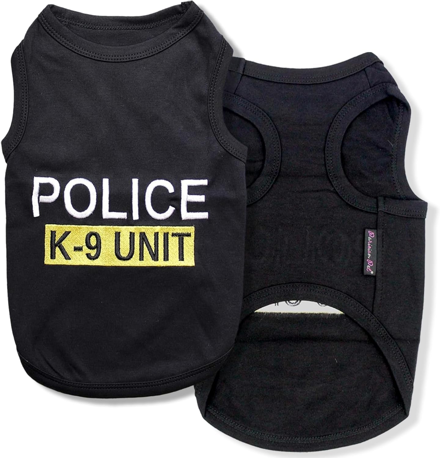 Unisex Dog T-Shirt with Embroidered 'Police K-9 Unit' Dog Shirt - 100% Cotton, Dog Costume - Breathable Police Dog Vest - Machine Washable Dog Clothes for Medium-Sized Dogs, M