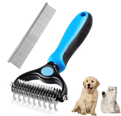 Undercoat Rake for Dogs - Dog Grooming Brush - Dog Deshedding Brush - Dog Hair Brush Set-