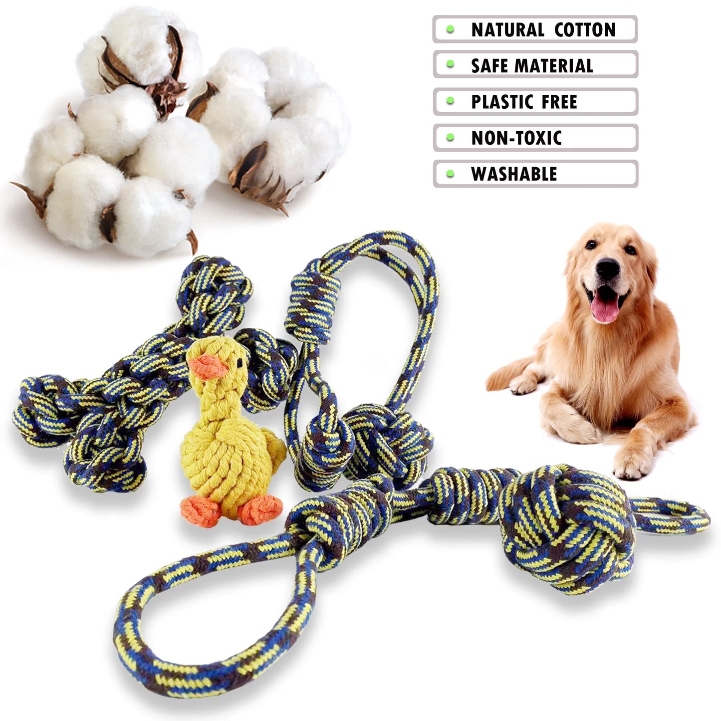 Dog Toys for Medium Dog -  5 Pcs Pet Teething Chew Toys, Teething Chew Toys for Small and Medium Dog, Colorful, Durable & Safe Tug of War Toys, Great Toys for Furry Friends