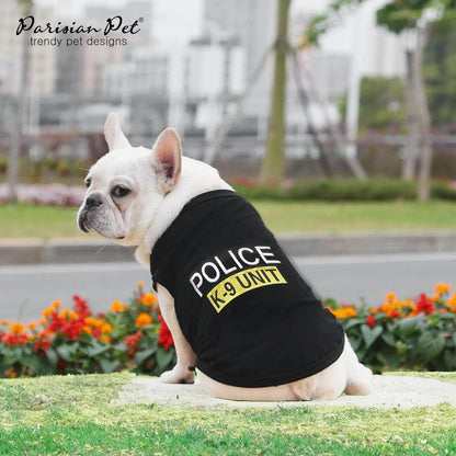 Unisex Dog T-Shirt with Embroidered 'Police K-9 Unit' Dog Shirt - 100% Cotton, Dog Costume - Breathable Police Dog Vest - Machine Washable Dog Clothes for Medium-Sized Dogs, M