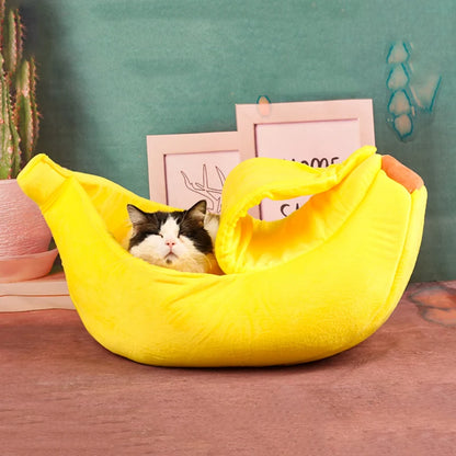 Banana Shaped Pet Bedding Comfortable Cat Nest Mat Winter Cushion Warm Soft Funny Kitten Sleeping Bag Cute Cozy Dog Accessories