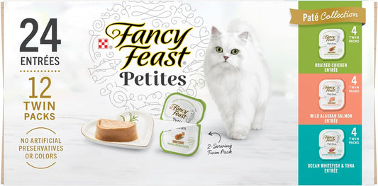 Purina  Gourmet Wet Cat Food Variety Pack, Petites Pate Collection, Break-Apart Tubs, 24 Servings - (Pack of 12) 2.8 Oz. Tubs